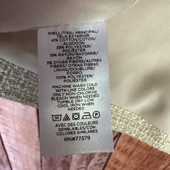 Ann Taylor Blazer The Hutton Lightweight Tweed Beige 14P Petite Workwear Classic - Picture 8 of 9